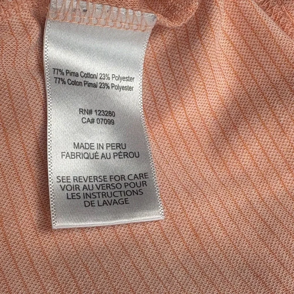 Travis Mathew Polo Shirt Mens Lg. Peach Pink Pima Cotton Performance Golf Luxury